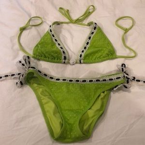 Betsey Johnson Green Bikini with Lace Detail